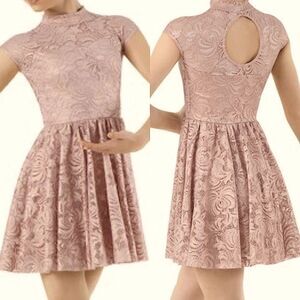 WEISSMAN Dance ballet lyrical dusty pink lace costume MY DESTINY 10124 Adult MA